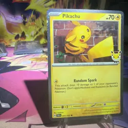 Pikachu 51/162 Cosmos Holo Pokemon Day 2026 Stamp *SWIRL* NM - Image 3