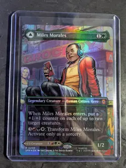 Miles Morales 0200 Borderless Foil MTG Marvel's Spider-Man Magic the Gathering - Image 1
