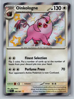 Oinkologne SV: Paldean Fates #208/091 Holo Shiny Rare Pokemon Card - Image 1