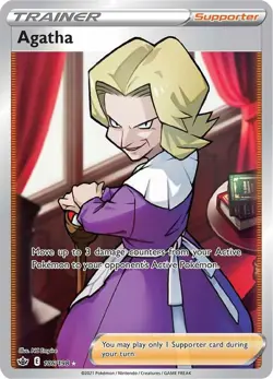 Agatha (Full Art) 186/198 - Secret Rare Full Art Pokemon Card - NM - Image 1