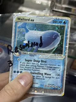 #3 DAMAGED RESURFACED CARD Wailord ex 100/100 EX Sandstorm 2003 Pokemon Card TCG - Image 3