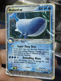 #3 DAMAGED RESURFACED CARD Wailord ex 100/100 EX Sandstorm 2003 Pokemon Card TCG - Image 5