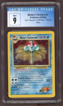 Mistys Tentacrul 10/132 Gym Heroes Holo Rare Pokemon Card CGC 9 - Image 1