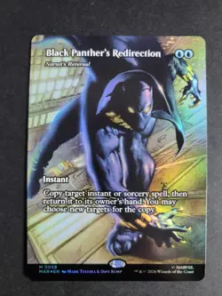 Black Panther's Redirection (Borderless Foil) Mythic MTG Marvel Super Heroes - Image 1