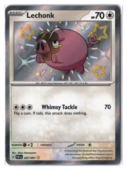 Pokemon TCG: Paldean Fates Lechonk #207 PAF Shiny Rare EN A - Image 1