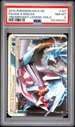 2010 POKEMON HEARTGOLD & SOULSILVER TRIUMPHANT PALKIA & DIALGA LEGEND-HOLO PSA 8 - Image 1