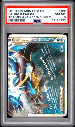 2010 POKEMON HEARTGOLD & SOULSILVER TRIUMPHANT PALKIA & DIALGA LEGEND-HOLO PSA 8 - Image 1