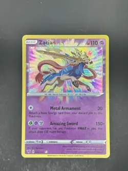 Zacian 082/185 Amazing Rare Vivid Voltage Pokemon Holo Near Mint EN - Image 1