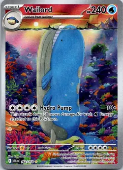 Wailord Illustration Rare SV09: Journey Together 162/159 NM - Image 1