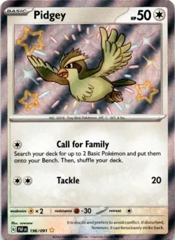 Pidgey Shiny Rare SV: Paldean Fates 196/091 NM - Image 1