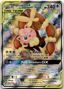Mega Lopunny & Jigglypuff GX 226/236 Ultra Rare Cosmic Eclipse Pokemon Near Mint - Image 2