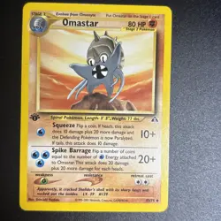 Omastar 1st Edition 43/75 LP Neo Discovery Regular Uncommon Pokemon TCG Card - Image 1