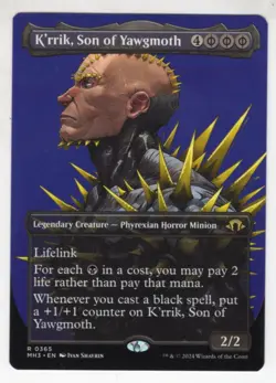 MTG Modern Horizons 3 Rare Card #365 K'rrik, Son of Yawgmoth (Borderless) - Image 1