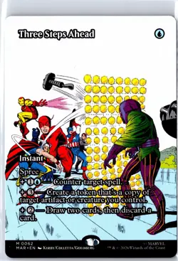 Three Steps Ahead (Borderless) 62 Marvel Universe Eternal-Legal MTG - Image 1
