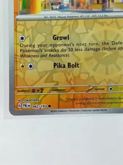 Pikachu 62/193 Paldea Evolved Reverse Holo Pokemon Card 2023 - Image 3