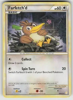 Farfetch'd 19/123 Rare HeartGold & SoulSilver Pokemon Moderately Played - Image 1