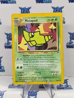 Pokemon Metapod 42/75 Neo Discovery HP - Image 1