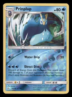 Prinplup 55/236 Uncommon Cosmic Eclipse Pokemon TCG Reverse Holo NM - Image 1