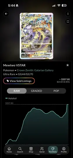 Pokemon Mewtwo VSTAR GG44/GG70 Crown Zenith GG Ultra Rare Holo Eng 2023 280HP - Image 3