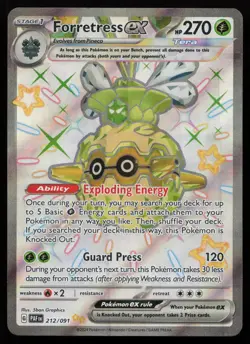 Forretress ex 212/091 Shiny Ultra Rare Paldean Fates Pokemon NM - Image 1