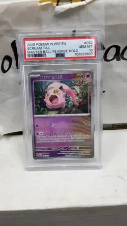 2025 SCREAM TAIL MASTER BALL REVERSE HOLO PRISMATIC EVOLUTIONS POKEMON PSA 10 42 - Image 2