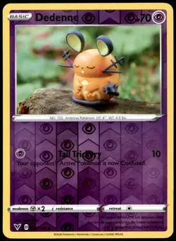 Dedenne 077/185 Common Vivid Voltage Pokemon Reverse Holo Lightly Played - Image 1