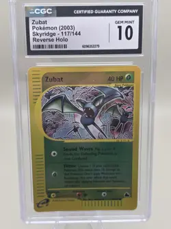 2003 Pokemon Skyridge Zubat Reverse Holo #117 CGC Gem Mint 10 - Image 1