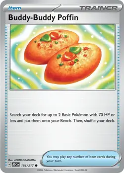 4x Buddy-Buddy Poffin 184/217 - Ascended Heroes - Pokemon Trainer Playset - NM - Image 1
