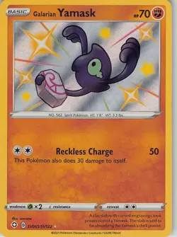 Galarian Yamask SV065/SV122 Shiny Rare Shining Fates Shiny Vault Pokemon NM - Image 1
