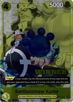 Bartholomew Kuma Winner Pack 2025 Vol. 4 Promotion Cards OP09-108 One Piece - Image 1