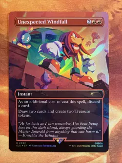 MTG Foil Borderless Unexpected Windfall Secret Lair: X Sonic: Chasing Adventure! - Image 1