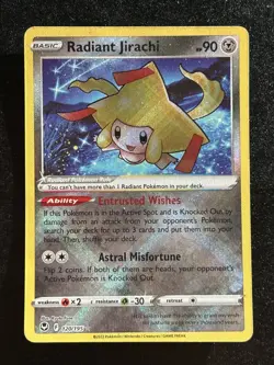 Radiant Jirachi SWSH12: Silver Tempest #120/195 Radiant Rare,Holo Pokemon Card - Image 1