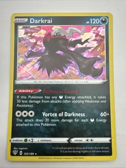 Pokemon Card Darkrai Darkness Ablaze Holo Rare 105/189 NM - Image 1