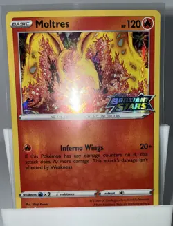 Moltres SWSH 185 Holo STAMPED Prerelease Promo -Brilliant Stars -Pokemon TCG - Image 1