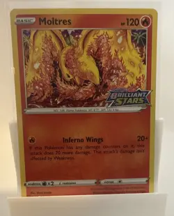 Moltres SWSH 185 Holo STAMPED Prerelease Promo -Brilliant Stars -Pokemon TCG - Image 2