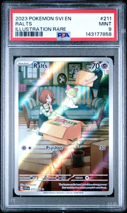 2023 POKEMON SVI EN SCARLET & VIOLET ILLUSTRATION RARE #211 RALTS PSA 9 - Image 1