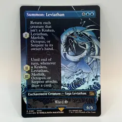 Magic MTG Final Fantasy Borderless Foil Summon: Leviathan R0361 NM/NP - Image 1