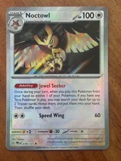 Pokemon TCG Noctowl 078/131 Prismatic Evolutions (Poke Ball Pattern) - Image 1