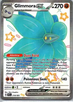 Pokemon TCG Glimmora ex 218/91 Paldean Fates NM - Image 1