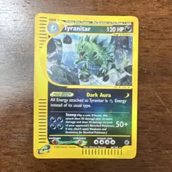Nintendo Pokemon TCG Tyranitar 66/165 Expedition Reverse Holo Rare ENG 120 HP - Image 1