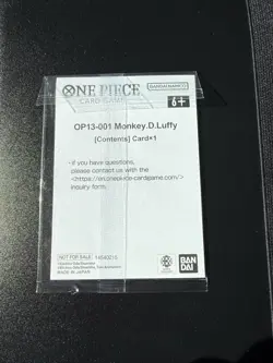 Monkey.D.Luffy - OP13-001 (Ichiban Kuji Exclusive) One Piece Promotion Sealed - Image 2