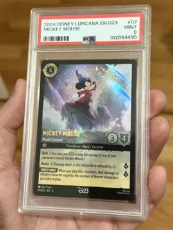 Disney Lorcana Mickey Mouse - Playful Sorcerer D23 Promo Holo PSA 9 - Image 3