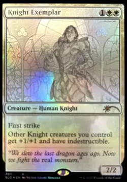 Light Play x 1 Knight Exemplar (707) - Foil WotC Shooting Star Symbol - SLD Secr - Image 1
