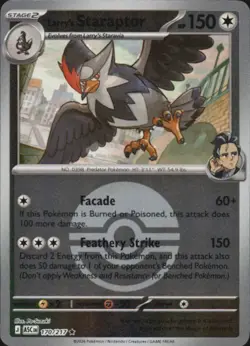 Larry's Staraptor (Poke Ball) 170/217 Ascended Heroes Pokemon Reverse Holo NM - Image 1