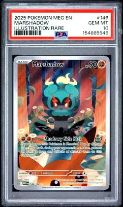 2025 POKEMON MEG EN-MEGA EVOLUTION ILLUSTRATION RARE #146 MARSHADOW PSA 10 - Image 1