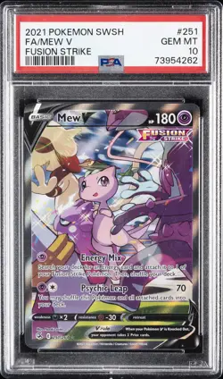 2021 POKEMON SWORD & SHIELD FUSION STRIKE #251 FULL ART/MEW V PSA 10 - Image 1