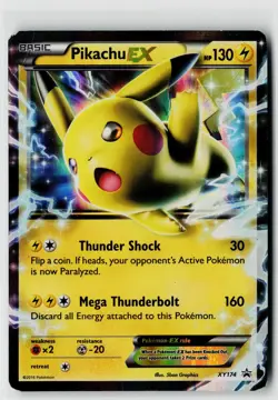 Pokemon XY Promos #XY174 Pikachu EX Damaged - Image 1