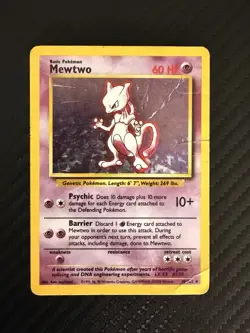 Pokemon TCG Mewtwo Base Set 10/102 Holo 1999 Wizards Base Set Copyright - Image 1