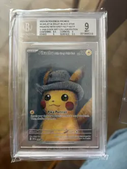 2023 Pokemon Pikachu Van Gogh Grey Felt Hat Promo #085 BGS 9 - Image 1