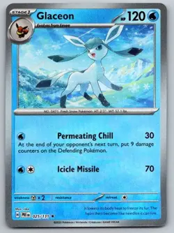Glaceon (Poke Ball Pattern) 025/131 Rare Prismatic Evolutions Pokemon Near Mint - Image 1